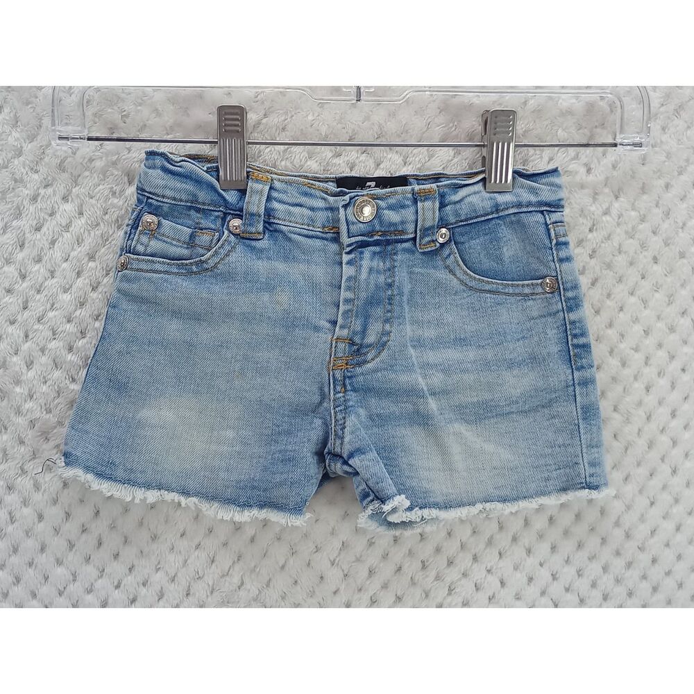 7 For All Mankind 3T Toddler Frayed Hem Light Wash Jean Shorts
